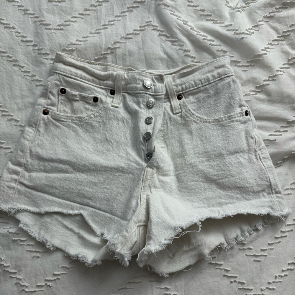 Levi's White Jean Shorts